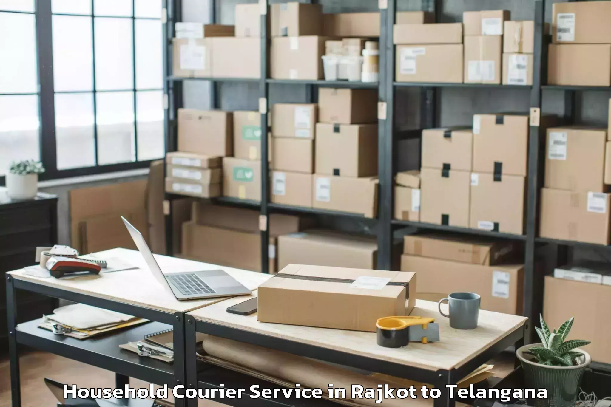 Efficient Rajkot to Mulkalapalle Household Courier